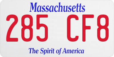 MA license plate 285CF8