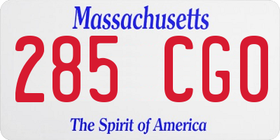 MA license plate 285CG0