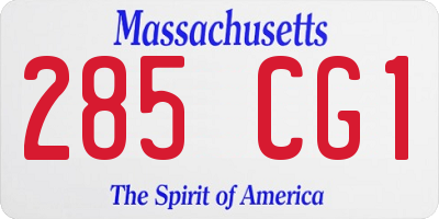 MA license plate 285CG1