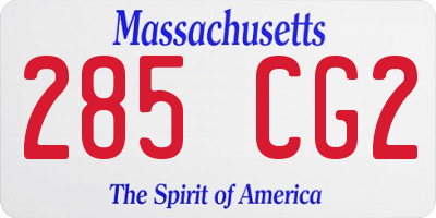 MA license plate 285CG2