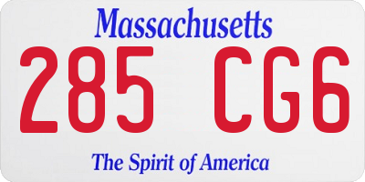 MA license plate 285CG6