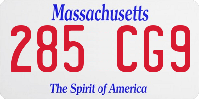 MA license plate 285CG9
