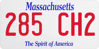 MA license plate 285CH2