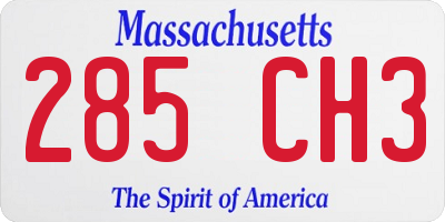 MA license plate 285CH3