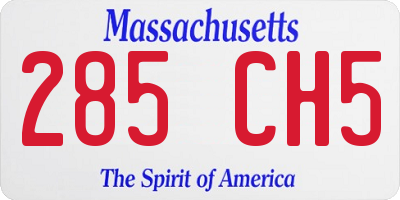 MA license plate 285CH5