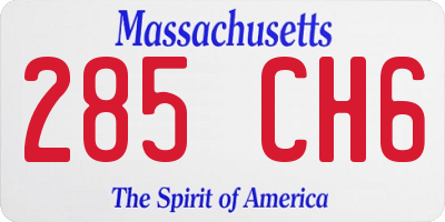 MA license plate 285CH6