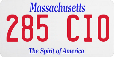 MA license plate 285CI0