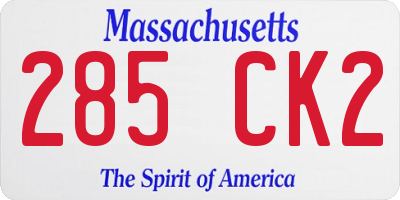 MA license plate 285CK2