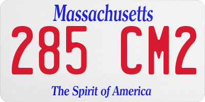 MA license plate 285CM2