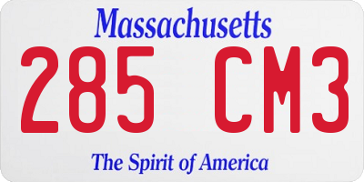 MA license plate 285CM3