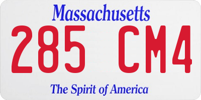 MA license plate 285CM4