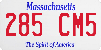 MA license plate 285CM5