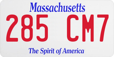 MA license plate 285CM7
