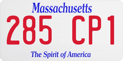 MA license plate 285CP1