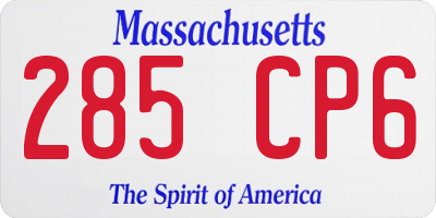 MA license plate 285CP6