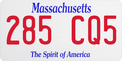 MA license plate 285CQ5