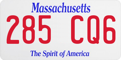 MA license plate 285CQ6