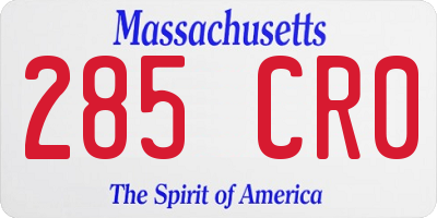 MA license plate 285CR0
