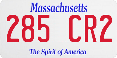 MA license plate 285CR2