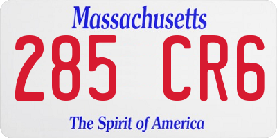MA license plate 285CR6