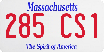 MA license plate 285CS1
