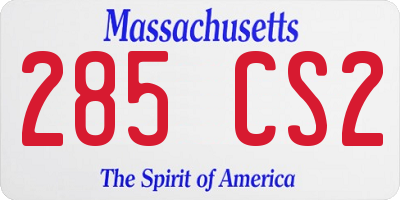 MA license plate 285CS2
