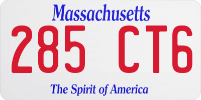 MA license plate 285CT6