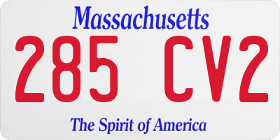 MA license plate 285CV2