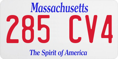 MA license plate 285CV4