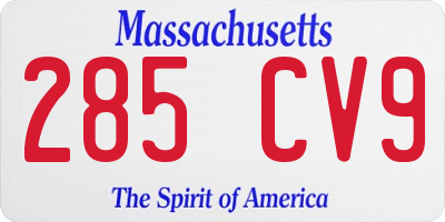 MA license plate 285CV9