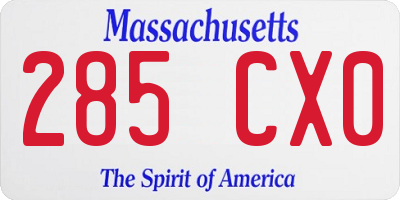 MA license plate 285CX0
