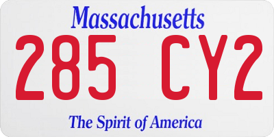 MA license plate 285CY2