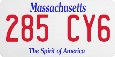 MA license plate 285CY6