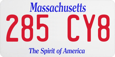 MA license plate 285CY8