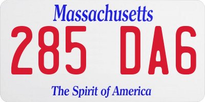 MA license plate 285DA6