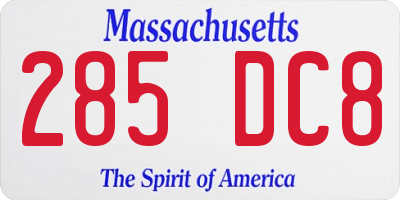 MA license plate 285DC8