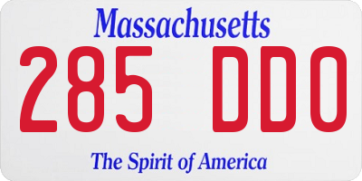 MA license plate 285DD0