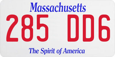 MA license plate 285DD6