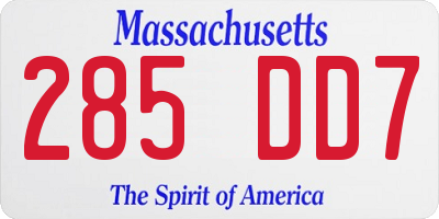 MA license plate 285DD7