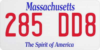 MA license plate 285DD8