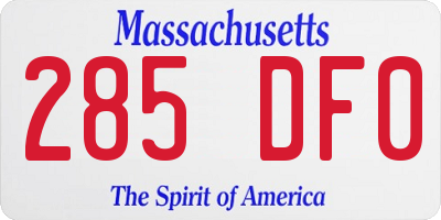 MA license plate 285DF0