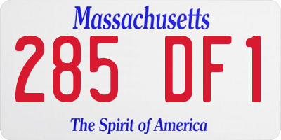 MA license plate 285DF1
