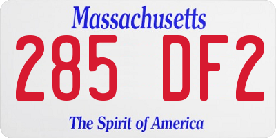 MA license plate 285DF2