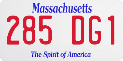 MA license plate 285DG1
