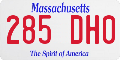 MA license plate 285DH0