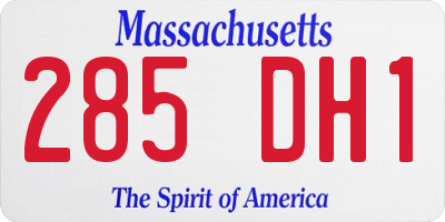 MA license plate 285DH1