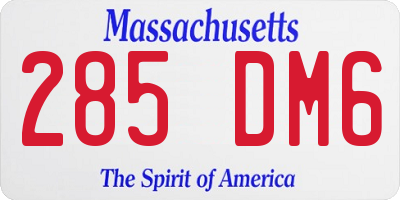 MA license plate 285DM6