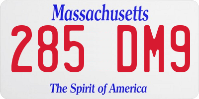 MA license plate 285DM9