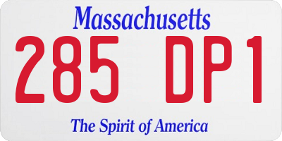 MA license plate 285DP1
