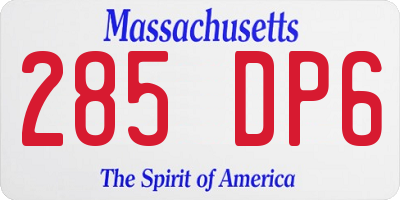 MA license plate 285DP6